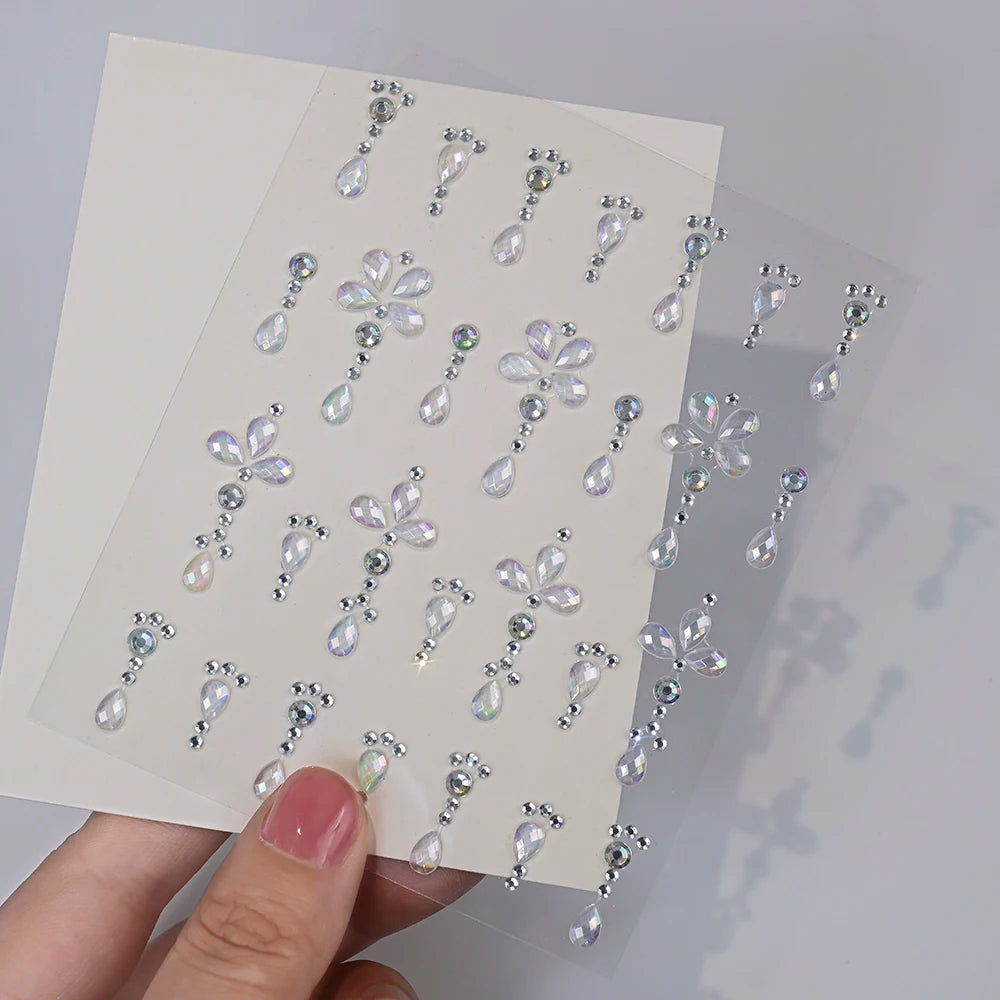 Stickers Strass Visage – Tatouages Temporaires Glitter Diamant | Fête & Maquillage
