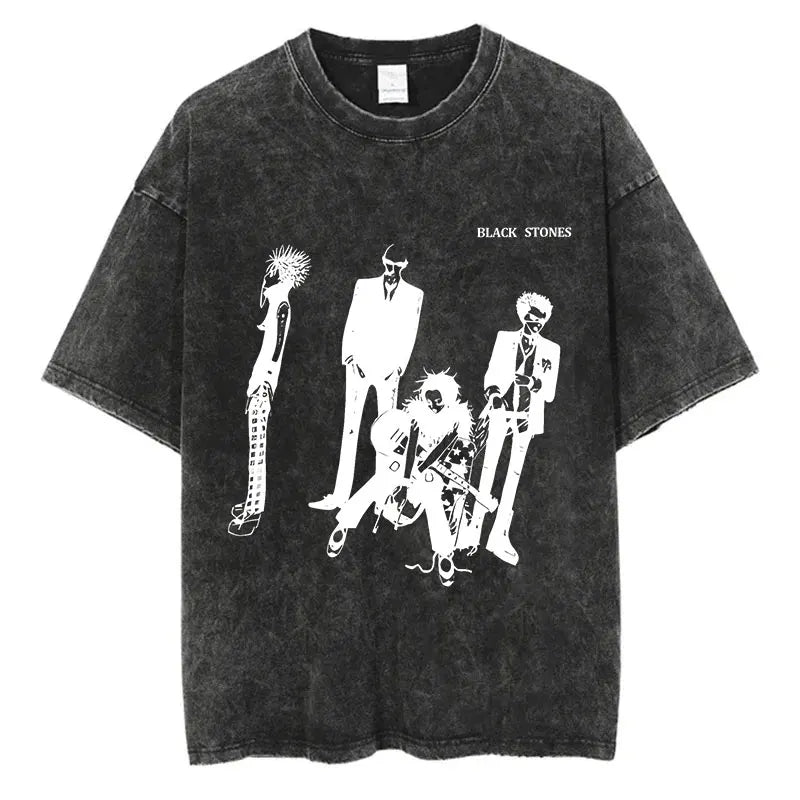T-Shirt Anime Nana Osaki Imprimé Vintage Washed Harajuku Streetwear Graphique Été Manches Courtes Coton Unisexe – Tee Manga Japonais Tendance | Mode Streetwear Anime Premium