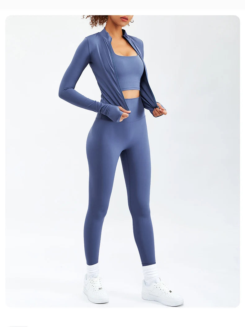 Ensemble Sport Yoga Femme 2 ou 3 Pièces Taille Haute – Doux, Respirant & Gainant | Gym, Fitness & Running | Survêtement Tendance