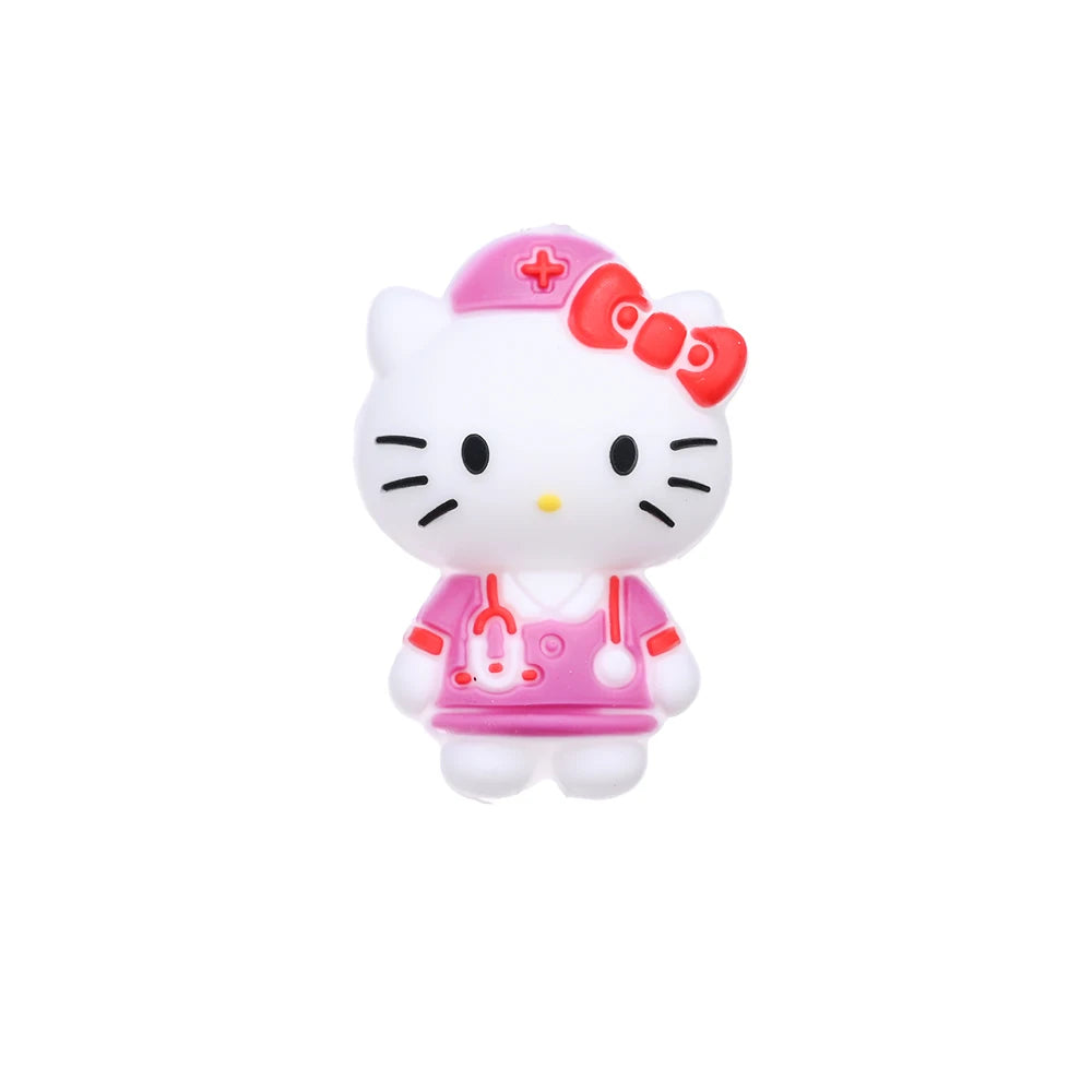 7 Perles Silicone 3D Thème Sanrio Hello Kitty – Perles Focus DIY Colliers Bracelets Attache-Tétine