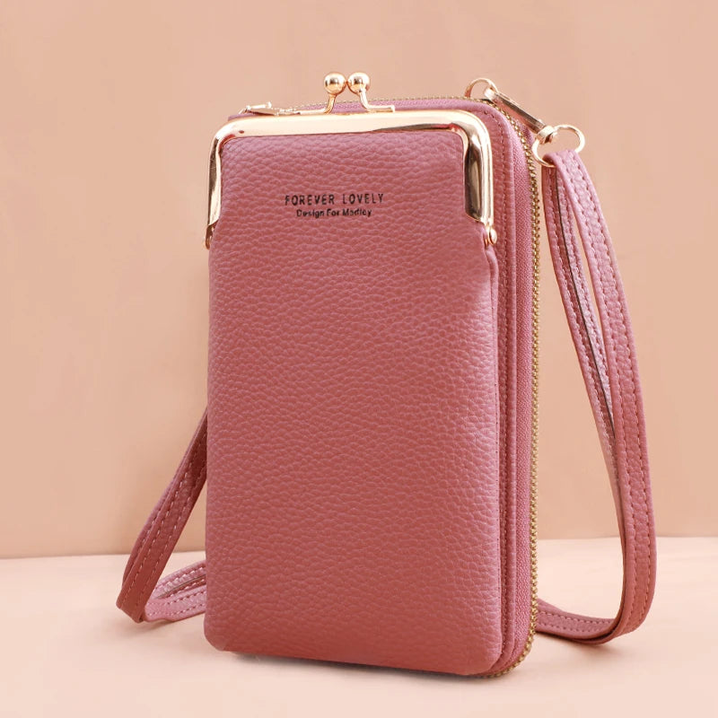 Mini Sac Bandoulière Femme Cuir Mat – Pochette Messenger Clutch Téléphone Tendance