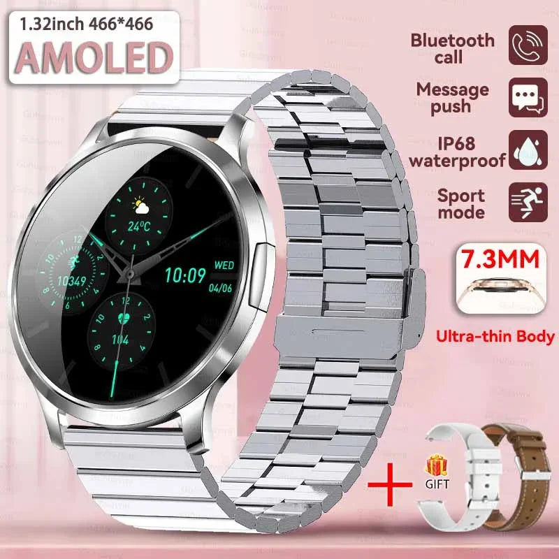 Smartwatch AMOLED 1.32" Unisexe 2025 – Cadran Personnalisable, Appels Bluetooth & Suivi Cardio | Sport & Fitness | Homme & Femme