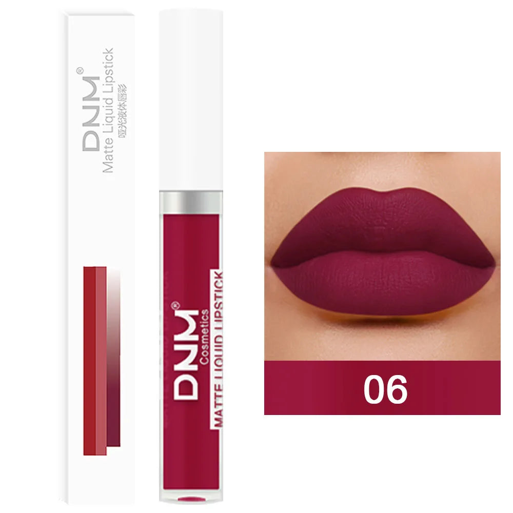 Gloss Velvet Mat DNM 18 Couleurs – Waterproof Longue Tenue | Lip Tint Nude, Rouge & Violet