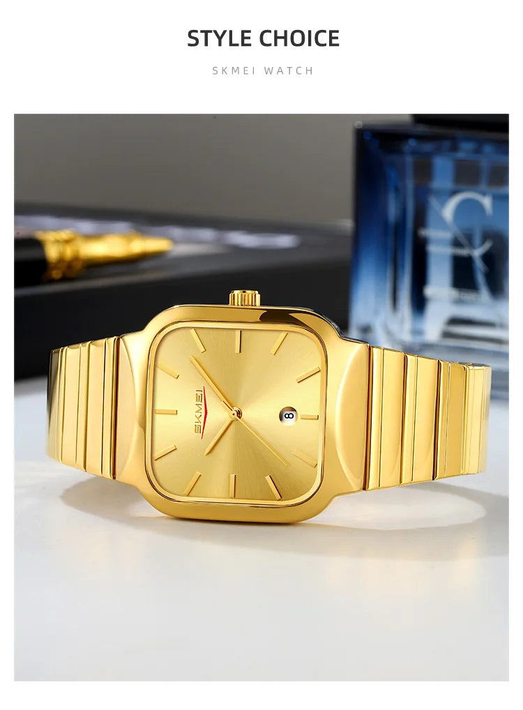 Montre Unisexe SKMEI Luxe Quartz Bracelet Acier – Analogique Date Étanche Fashion