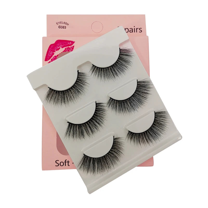 Lot 3 Paires Faux Cils 3D Vison SHIDISHANGPIN – 27 Styles Fluffy Wispy Épais | Cils Faux Faits Main Maquillage Yeux