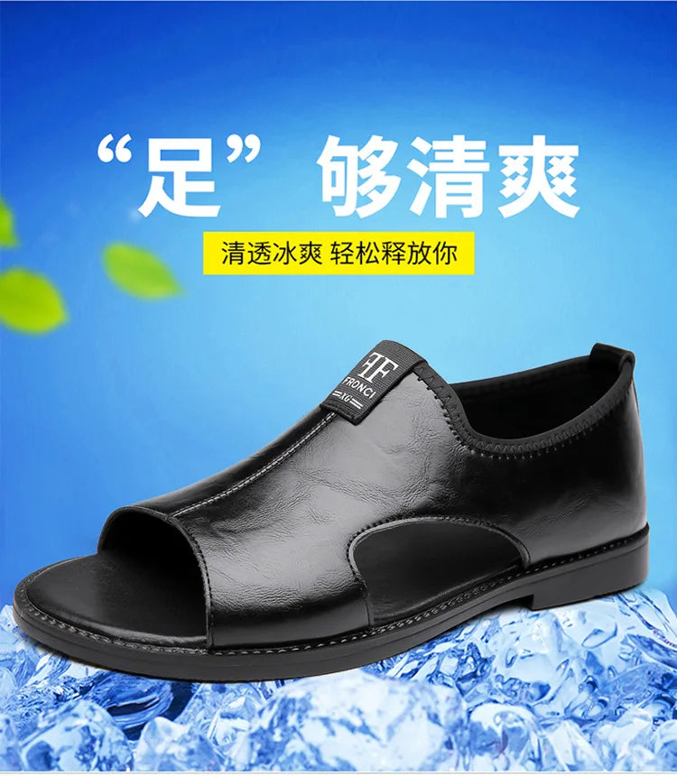 Sandales Cuir Soft Sole Homme Plage Conduite – Slippers Outdoor Confortables Qualité