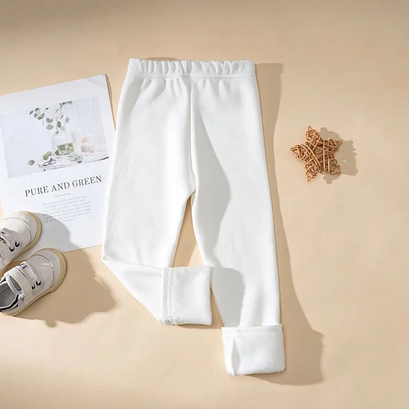 Legging Fille Hiver Polaire Épais Couleurs Bonbon – Pantalon Slim Chaud Élastique Princesse