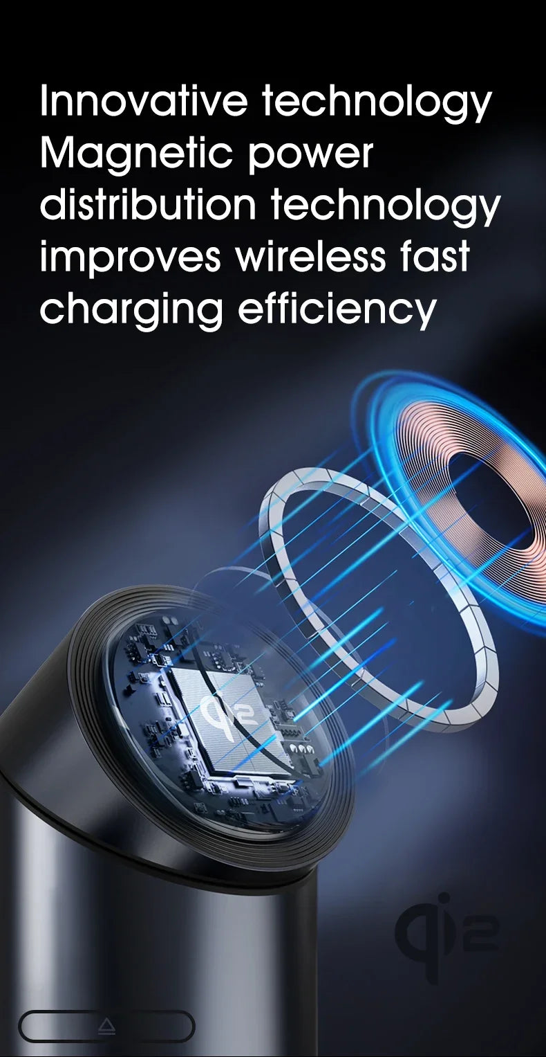 Chargeur Qi2 3-en-1 Multifonction Tactile Rotatif – iPhone 16 15 14 Pro Max iWatch Écouteurs