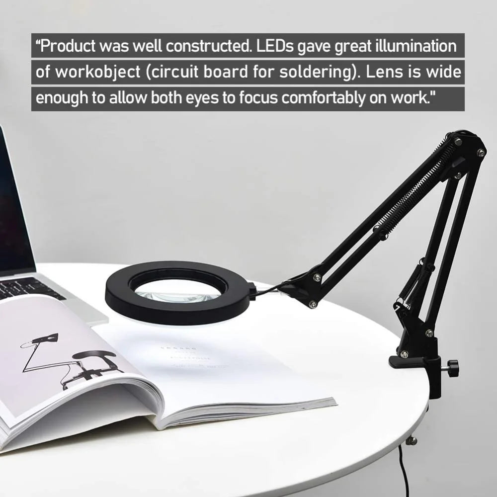 Loupe Lumineuse 72 LED USB 8X/10X – 3 Couleurs LED | Soin Beauté, Esthétique & Atelier | Lampe Loupe Professionnelle