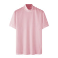 T-Shirt Homme Moulant Col Haut Texturé Couleur Unie Manches Courtes Style Coréen K-Fashion Streetwear Casual Été | Tee Shirt Col Haut K-Fashion Premium