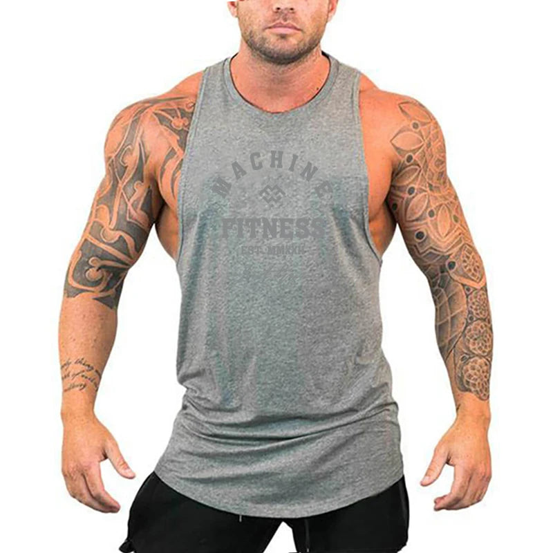 Débardeur Homme Gym Musculation Coton – Sans Manches Fitness Bodybuilding Stringer Jogging