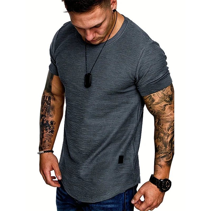 T-Shirt Homme Manches Courtes Col Rond – Casual Été Basique Léger Fashion Sport Running Actif | Mode Homme Premium