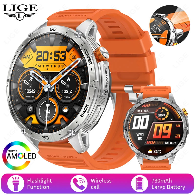 Smartwatch Homme 2026 Écran AMOLED 1.75" Ultra HD – Batterie 730mAh Bluetooth Appel Sport Android iOS