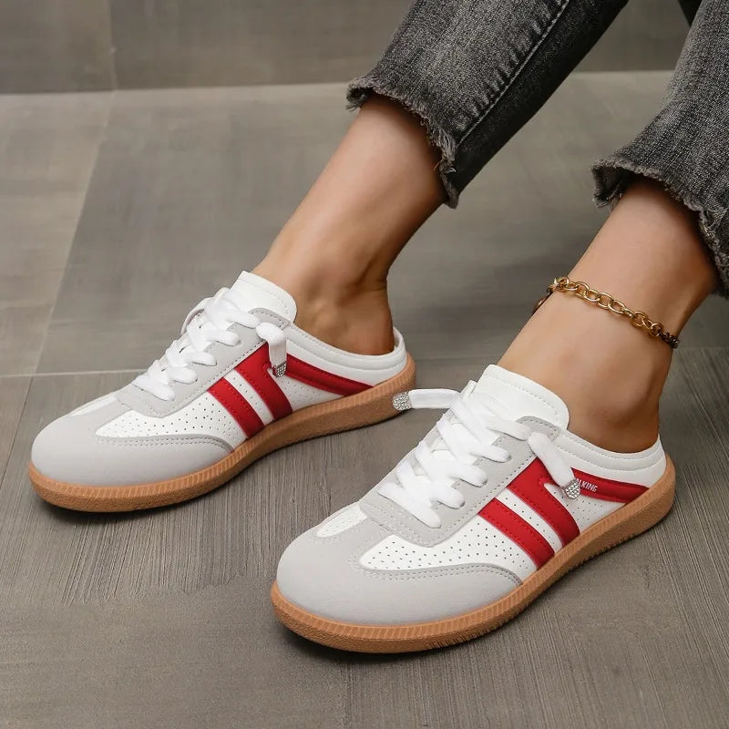Sneakers Clogs Plateforme Baotou Femme 2025 – Bout Rond Flat Sport Casual Slip-on Été