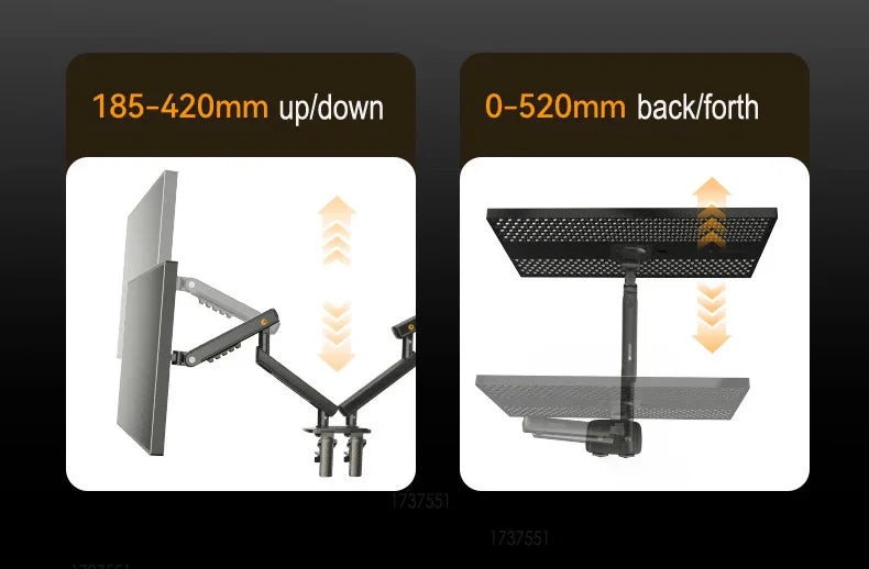 Support Double Écran NB A5C F160 – Bras Articulé à Ressort 10''-27'' | 360° Rotatif Bureau 2-9kg
