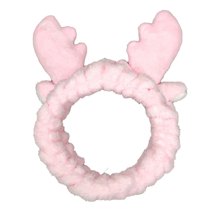 Bandeau Maquillage Oreilles de Lapin Coral Fleece – Élastique Doux | Soin Visage & Coiffure Fille