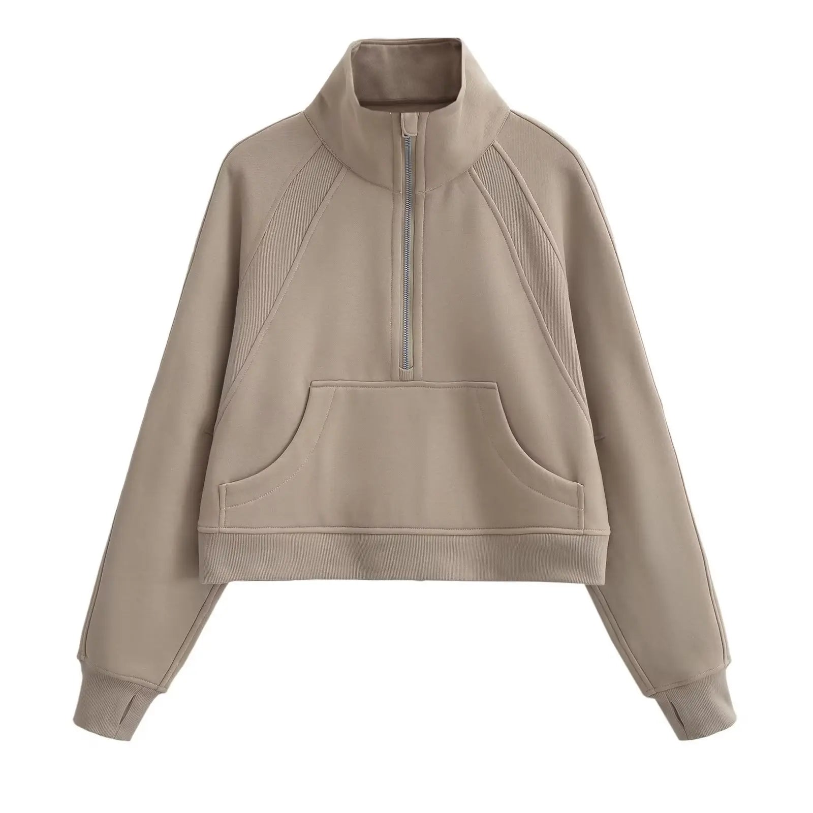 Sweat Femme Oversize Zip Polaire – Hoodie Streetwear Chaud Casual Rose Blanc