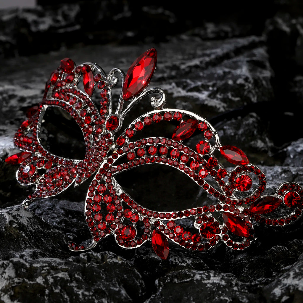 Halbgesichtsmaske Schmetterling Strass - Maskerade, Halloween & Party