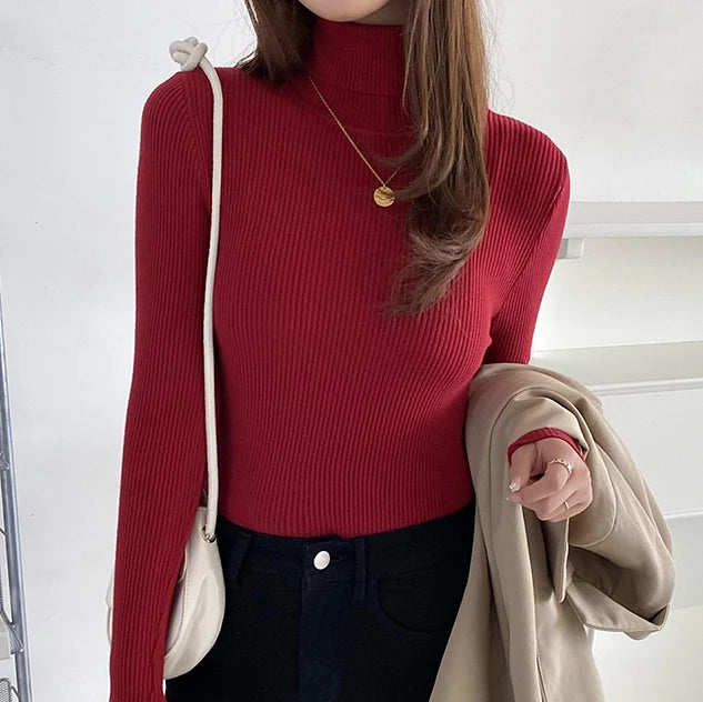 Pull Col Roulé Cachemire Ultra-Doux Femme - Tricot Basique Chic Automne Hiver | Heliar