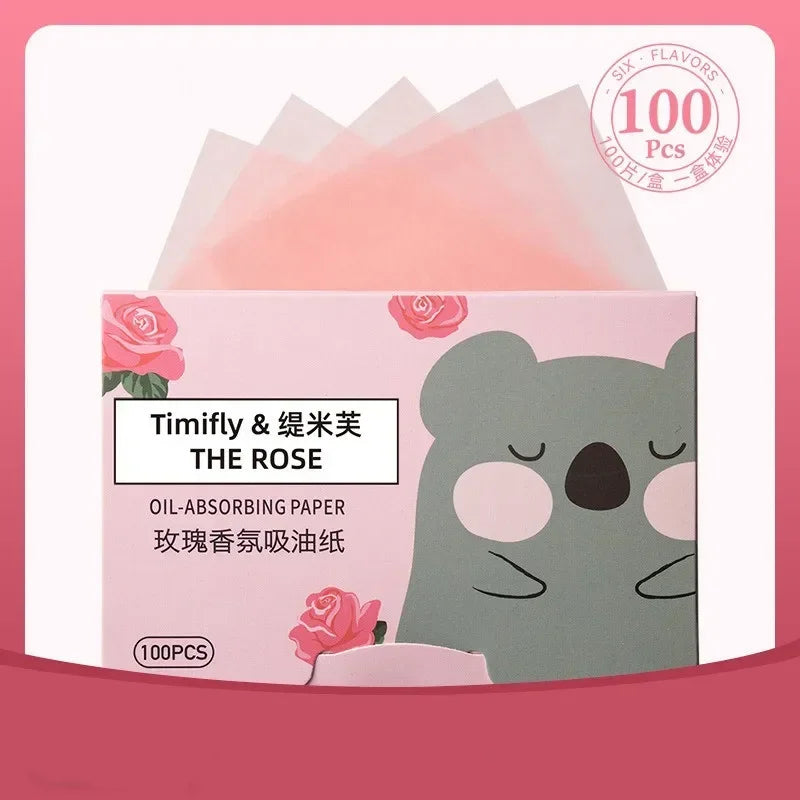Papiers Matifiants Thé Vert – Lot 100 Pcs Portables | Lingettes Anti-Brillance Visage