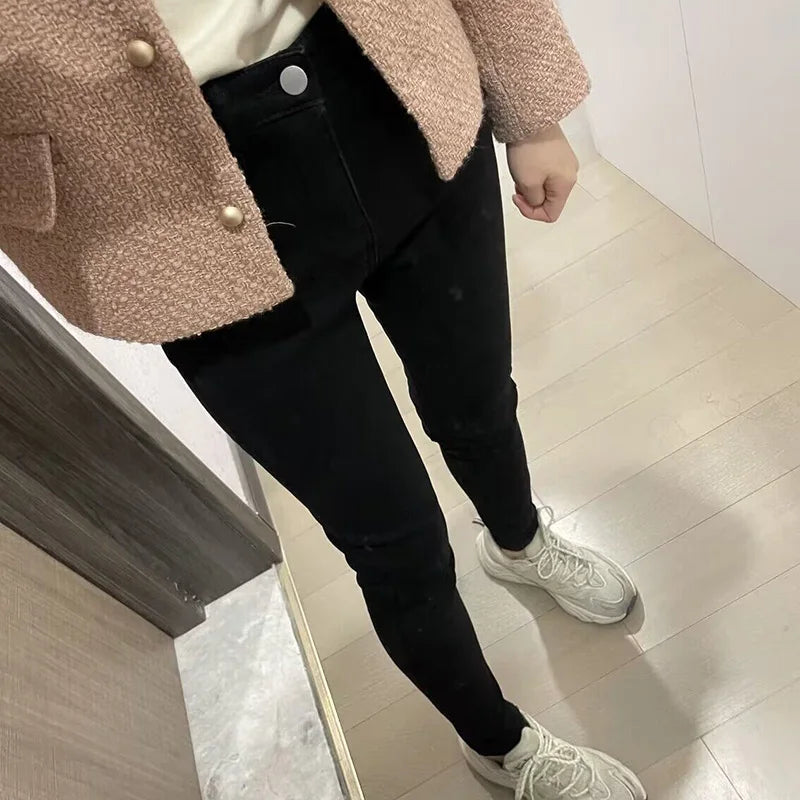 Jean Femme Thermique Skinny Taille Haute Chaud Polaire Stretch Denim – Pantalon Crayon Hiver Neige Confortable | Mode