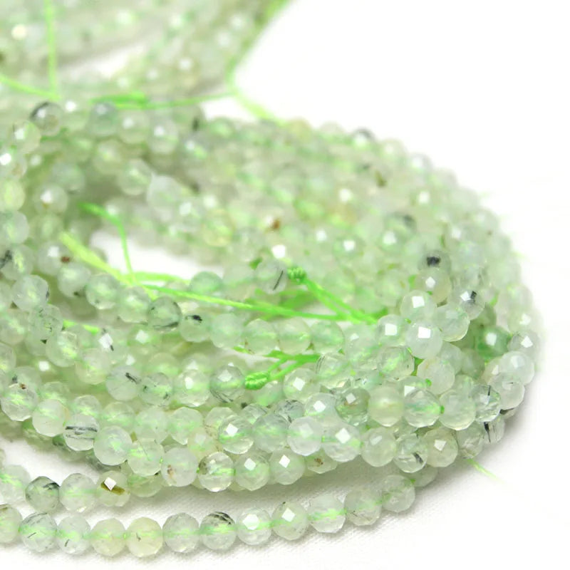 Perles Quartz Vert Raisin Naturel Facetté 2-3-4mm – Pierres Gemmes Vrac DIY | Bracelet, Boucles d'Oreilles & Bijoux Fait Main | Matériaux Lithothérapie