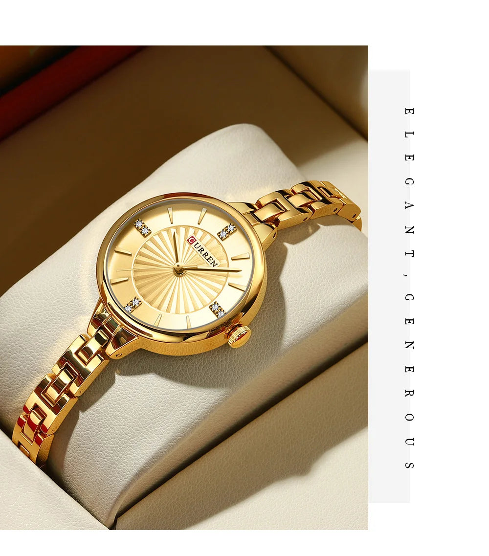 Montre Femme CURREN Luxe Diamond Quartz – Acier Étanche Élégante Dress Diamant