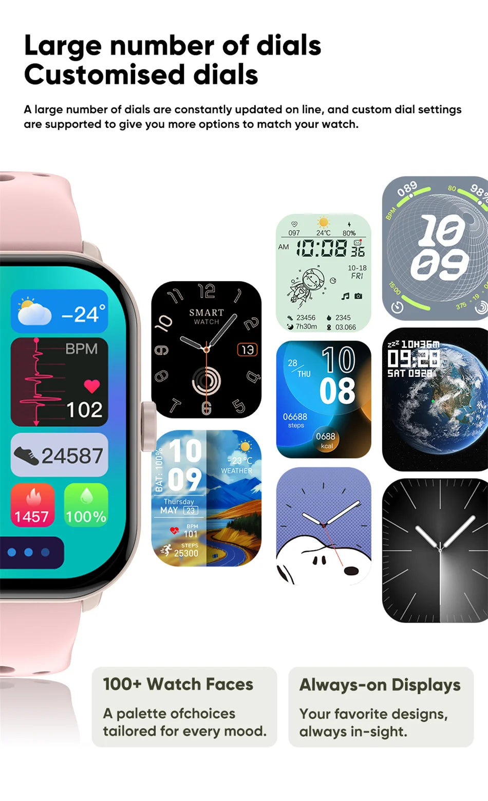 Montre Connectée Unisexe Écran AMOLED – GPS, Appels Bluetooth & Suivi Cardio | Étanche | Sport & Fitness | Android & iOS
