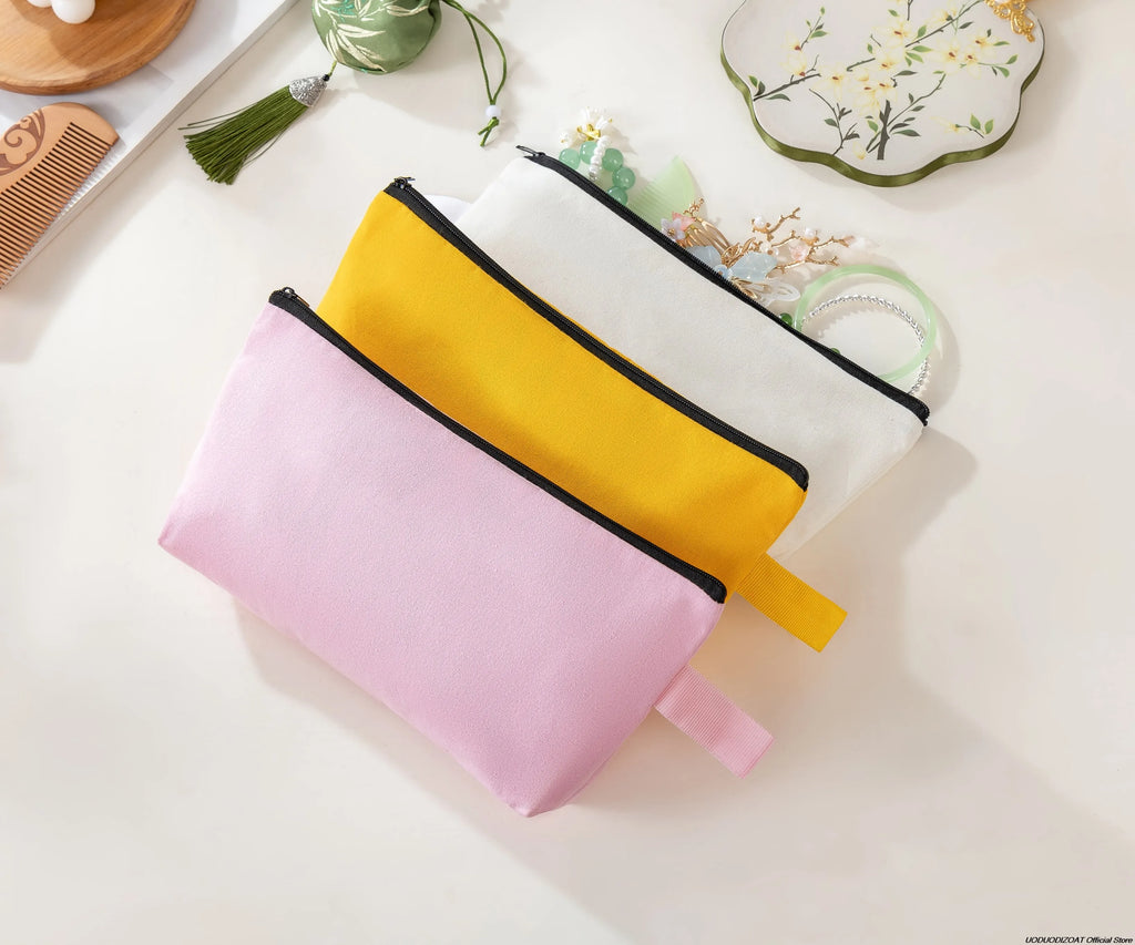 Pochettes Zippées Maquillage Colorées – Lot 1/2/3/5/10 Trousses Voyage Cosmétiques Papeterie