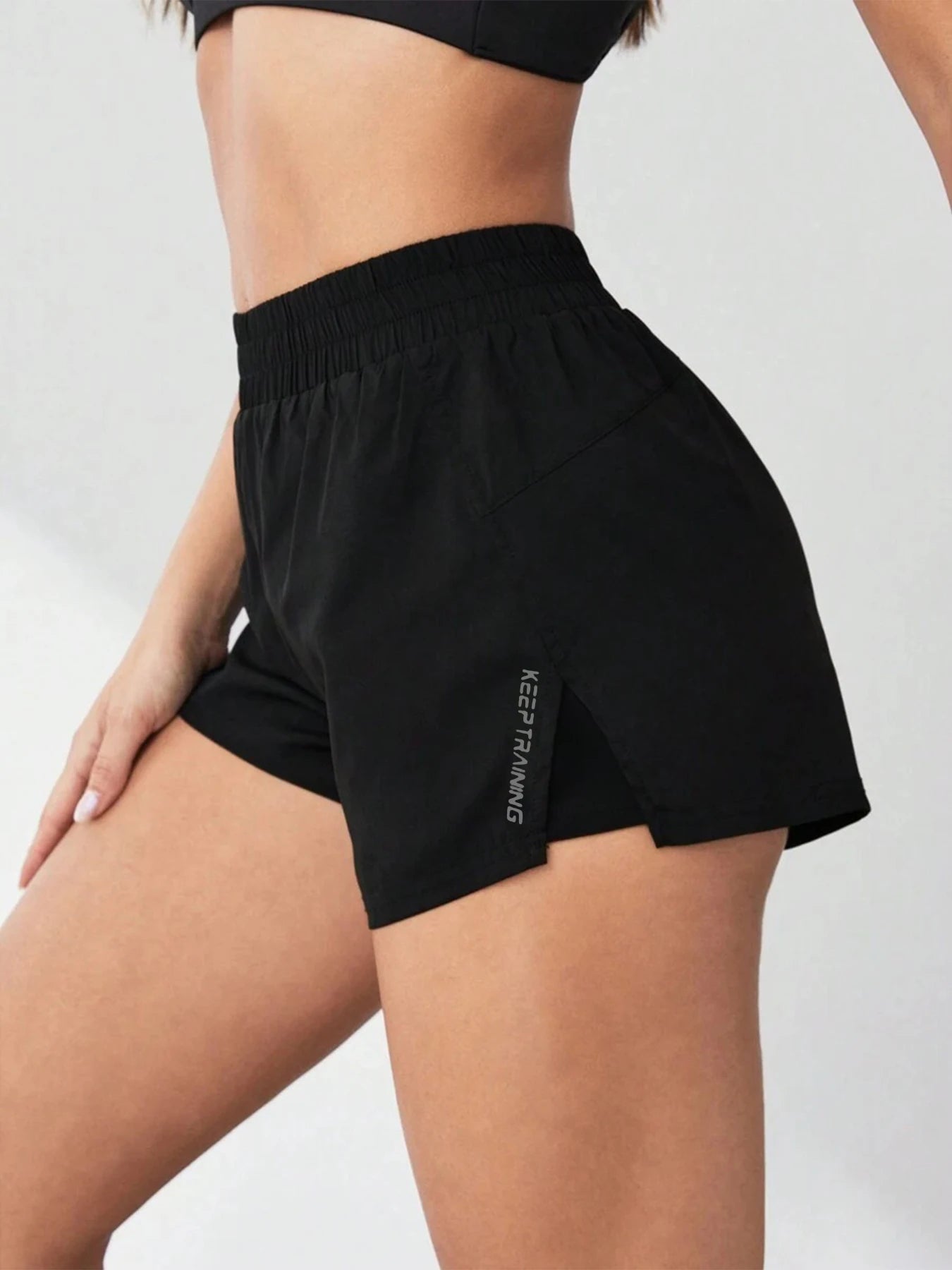 Kurze Yoga-Shorts 2-in-1 Anti-Exposition für Damen - Laufen, Fitness, Tennis & Freizeit