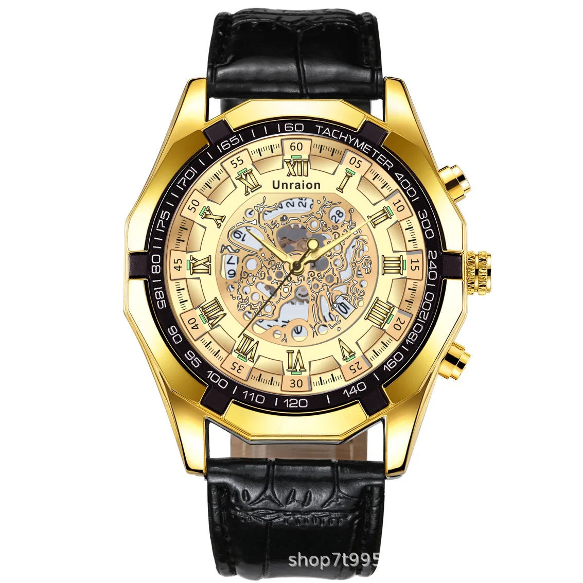 Montre Homme Automatique Calendrier Lumineux Chiffres Romains – Business Étanche Élégante