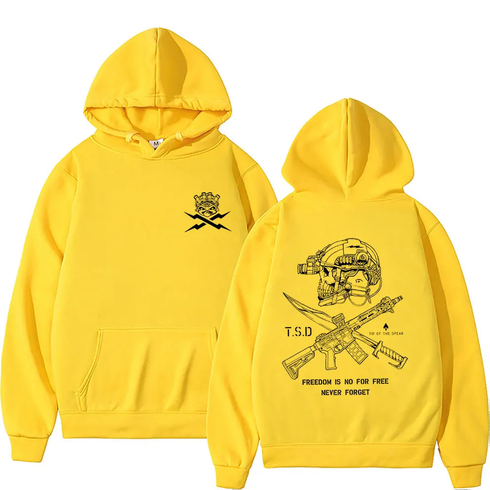 Hoodie Oversize Squelette Sparta Tactical Imprimé – Pullover Streetwear Casual Unisexe | Mode Homme & Femme Premium