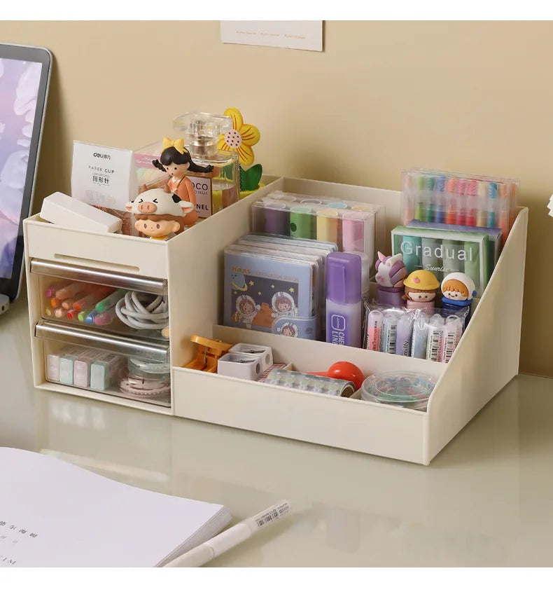 Organisateur Maquillage Transparent Premium à Tiroirs - Coiffeuse, Bureau & Dortoir