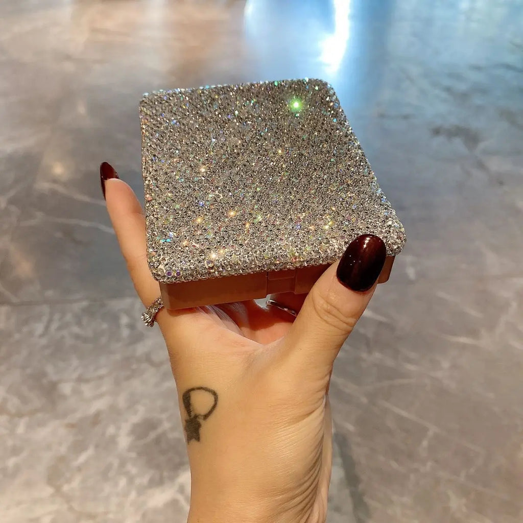 Set 5 Pinceaux Maquillage Premium Crystal Glitter – Poudre, Blush, Correcteur & Fard à Paupières | Pinceaux Professionnels