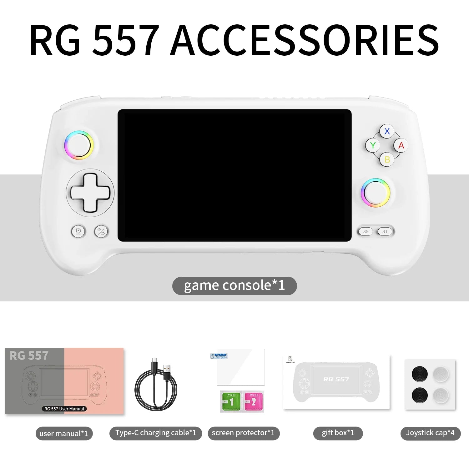 ANBERNIC RG557 Console Gaming Portable – Écran AMOLED 5.48", Android 14, Processeur Dimensity, Joystick Capacitif & Ventilation | Retrogaming Premium