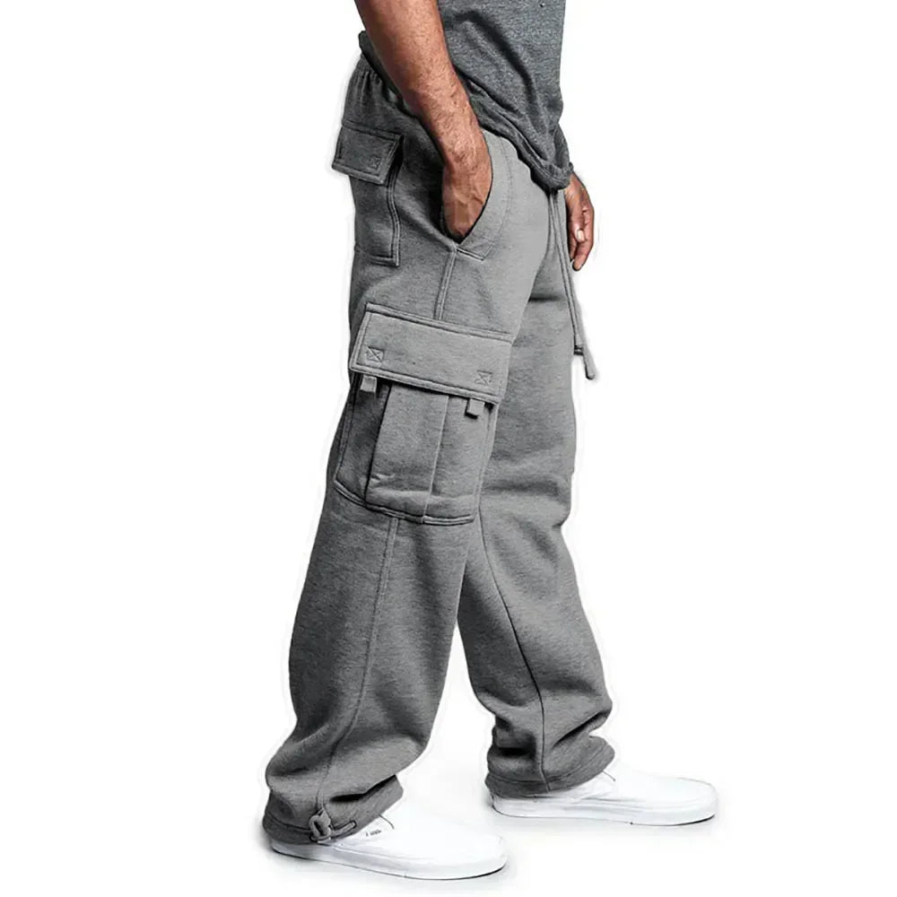 Pantalon Cargo Homme Polaire Loose – Multi-Poches Jogging Hip Hop Streetwear Automne Hiver | Mode Homme Premium