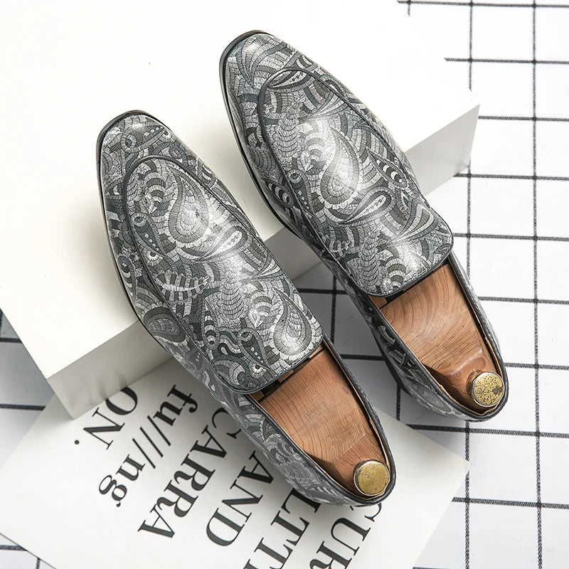 Loafers British Imprimé Cuir Slip-on Homme – Casual Respirant Dating Conduite Fête
