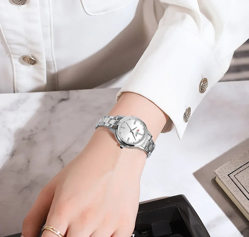 Montre Femme Luxe CURREN Dorée Quartz Acier Inoxydable – Étanche Élégante Minimaliste