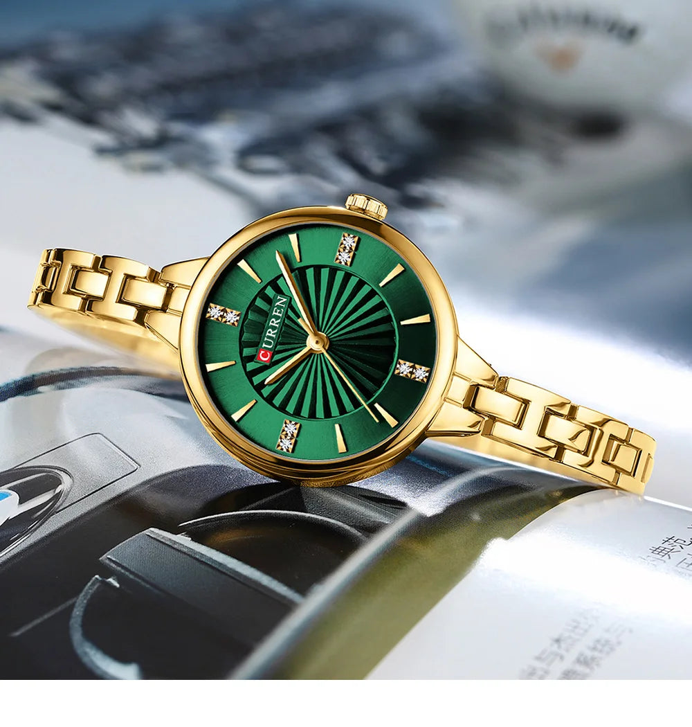 Montre Femme CURREN Luxe Diamond Quartz – Acier Étanche Élégante Dress Diamant