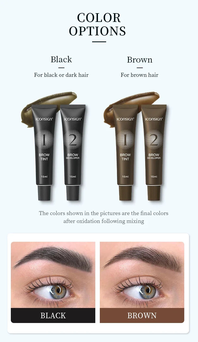 Teinture Sourcils & Cils Henné Semi-Permanente – 15 Min Action Rapide | Crème Tattoo Brow Professionnel