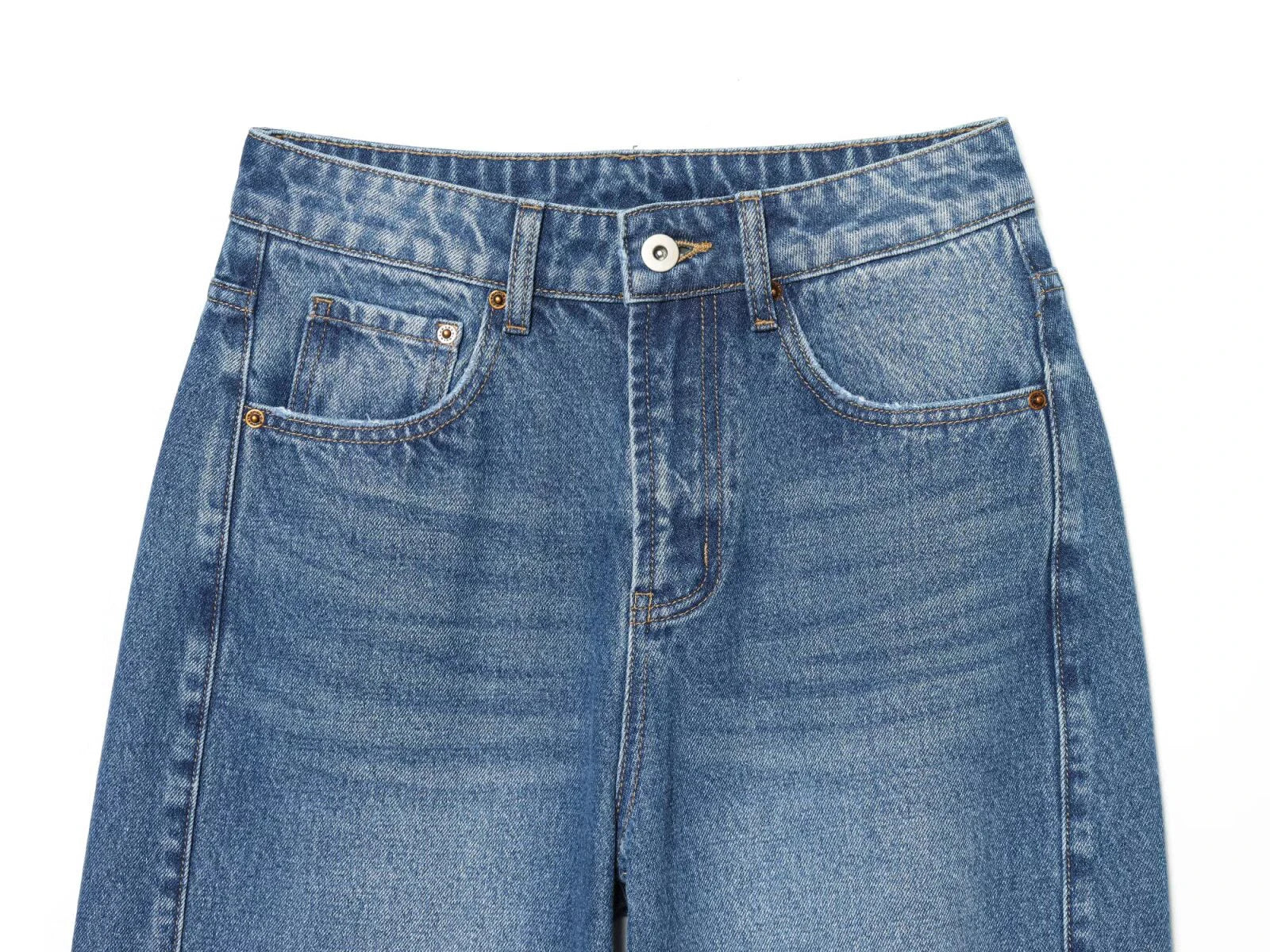 Jean Femme Taille Mi-Haute Coupe Ballon Style Américain – Loose Fit Denim Chic | Hiver 2025