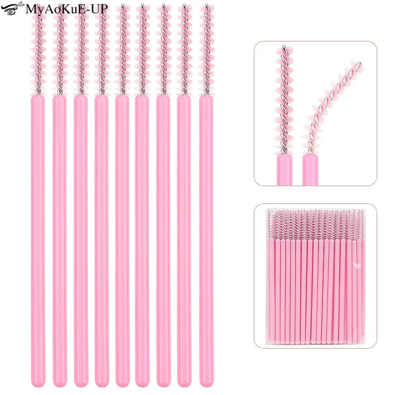 Brosses Crystal Cils & Sourcils Jetables – Lot 50 Pcs | Peigne Mascara & Extension