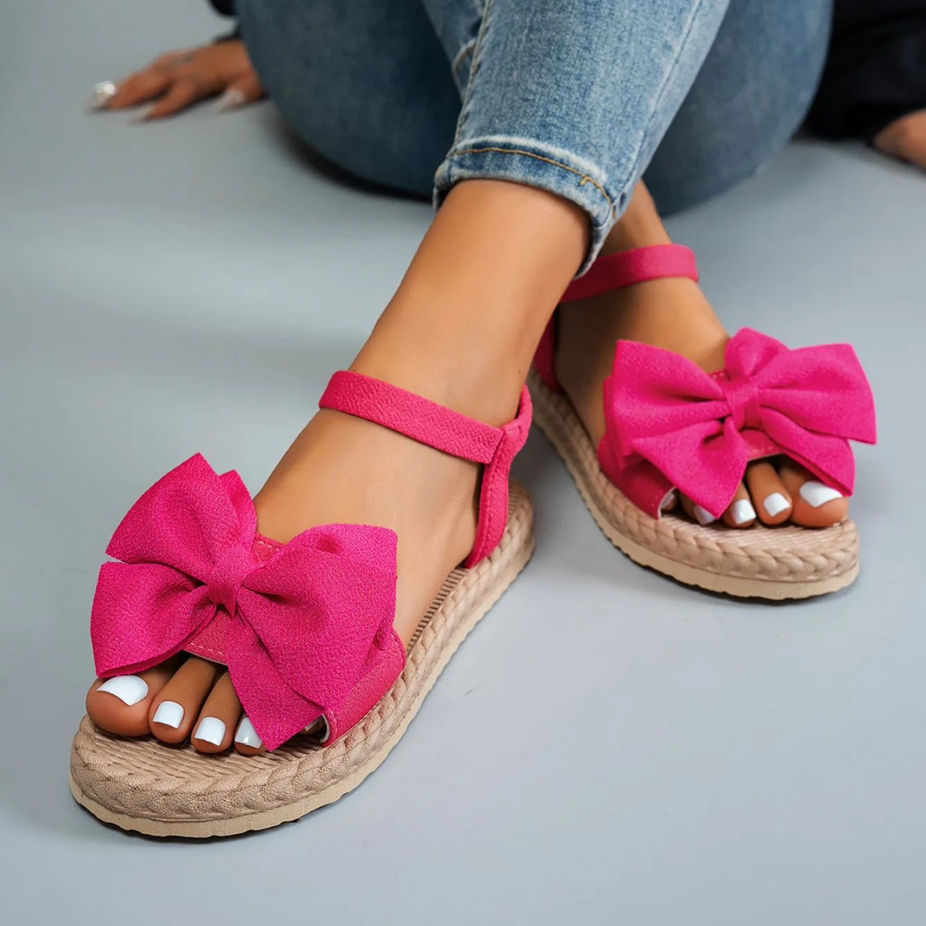 Mules Bow Tie Légères Femme Plage 2024 – Sandales Flat Casual Slides Home Outdoor