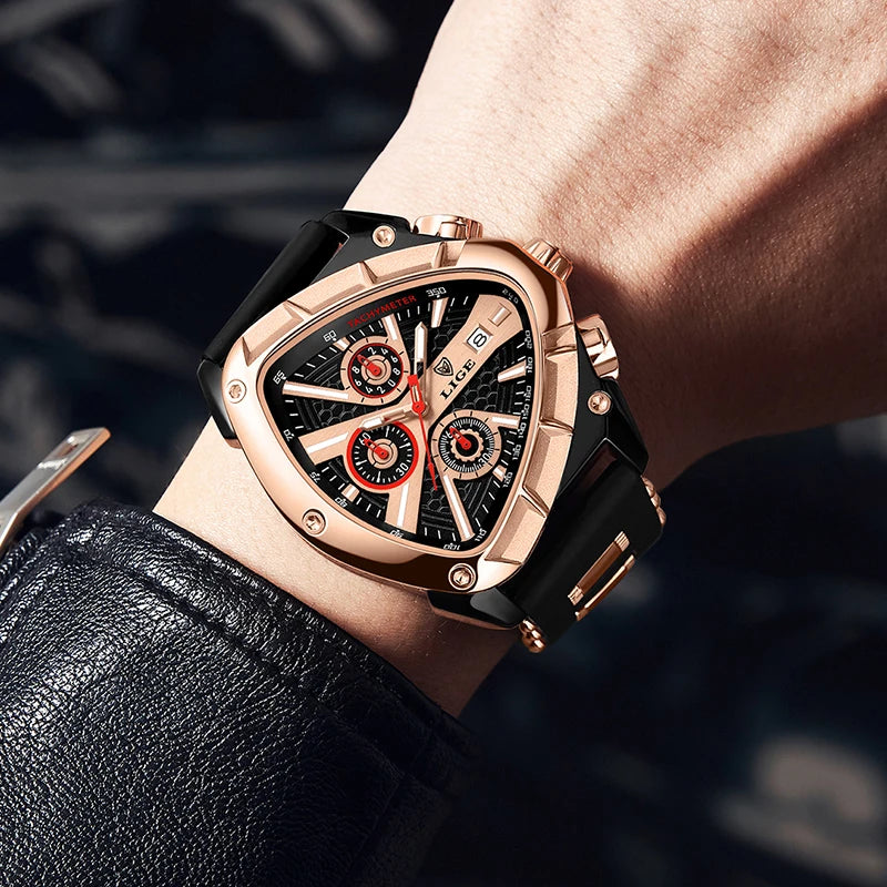 Montre Homme LIGE Chronographe Militaire Sport Armée Quartz Étanche Luxe Bracelet Tendance | Montre LIGE Chronographe Militaire Premium