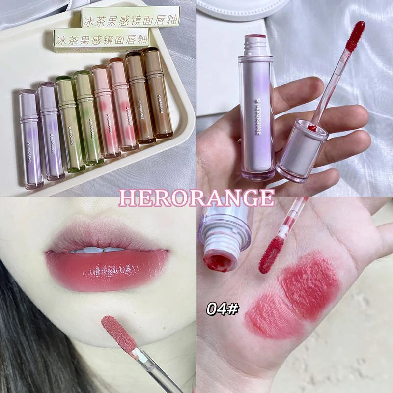 Gloss Miroir Iced Tea – Lip Glaze Jelly Transparent Waterproof | Rouge à Lèvres Liquide Effet Glacé