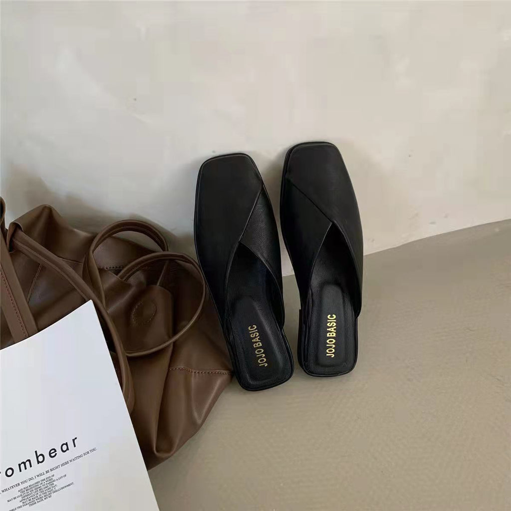 Mules Designer Miroir Luxe Plate Femme 2025 – Sandales Cuir Intérieur Maison Fashion