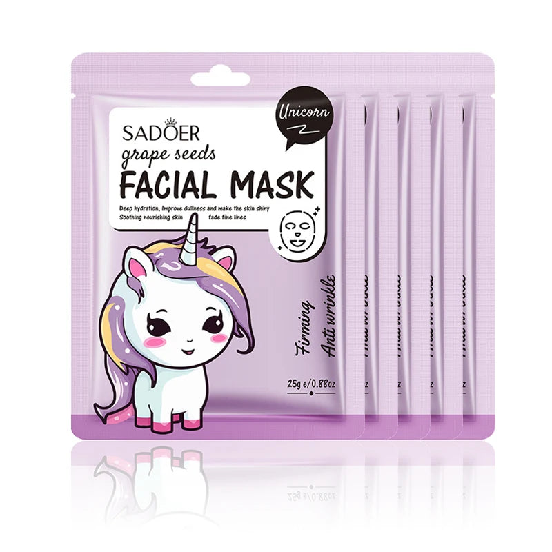Masques Visage Fruits Frais SADOER – Lot de 5 | Hydratation, Éclat & Apaisement | Soin Peau Quotidien