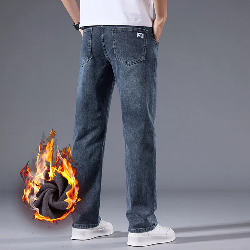 Jean Homme Loose Straight Leg Rétro Lavé Élastique Casual Toutes Saisons Polyvalent Confortable Intemporel Élégant – Jean Loose Premium Straight Leg Rétro | Mode Homme Denim Premium Polyvalent