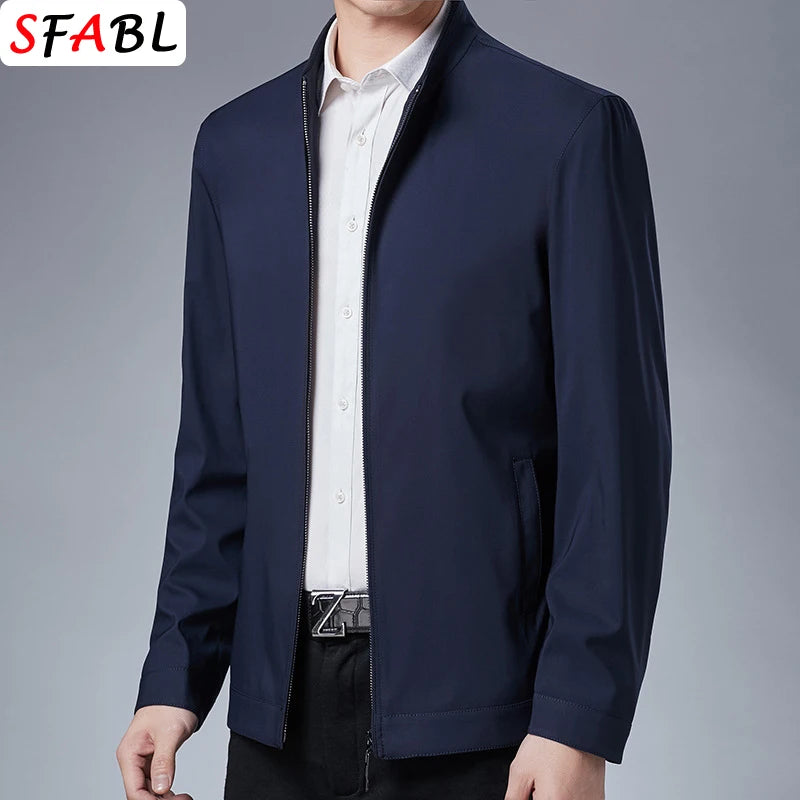 Blazer Homme Luxe Business Casual Zippé Uni Qualité Premium Bureau Manteau Printemps Automne Grande Taille 3XL – Veste Élégante Mode | Mode Homme Premium