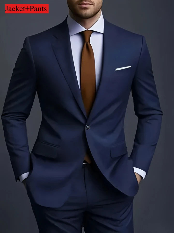 Costume Homme Slim Fit Noir – Ensemble Tuxedo Élégant Mariage & Cérémonie | Mode Homme Premium